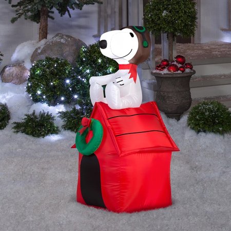 Peanuts Gemmy LED  42 in. Snoopy on House Inflatable 19373